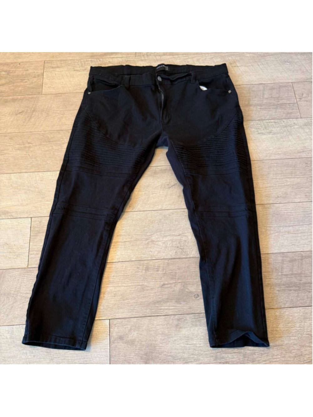 Men’s Black Moto Biker Slim Fit Jeans